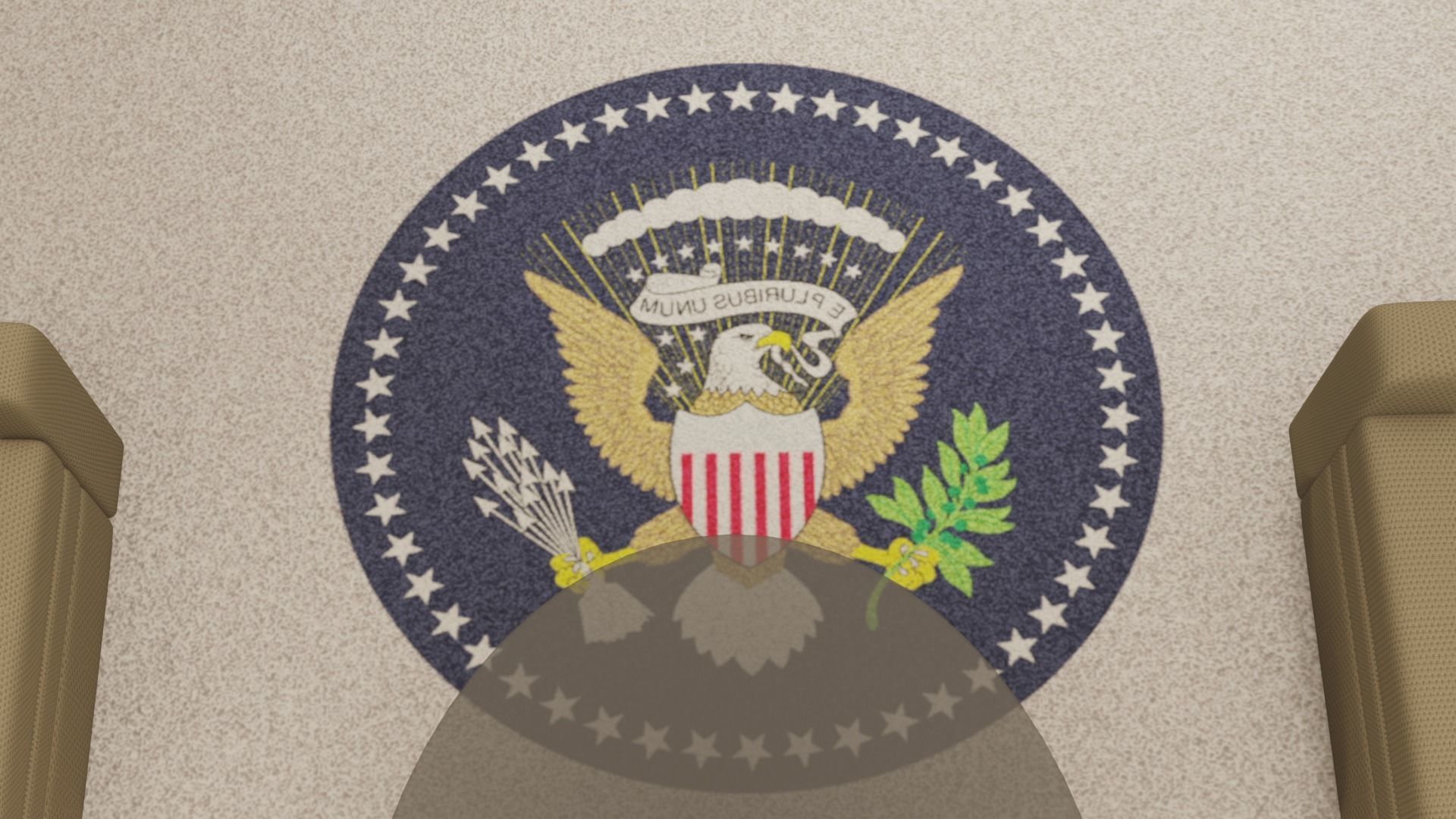 OVAL OFFICE - PRESIDENT OFFICE  Low-poly 3D model_10