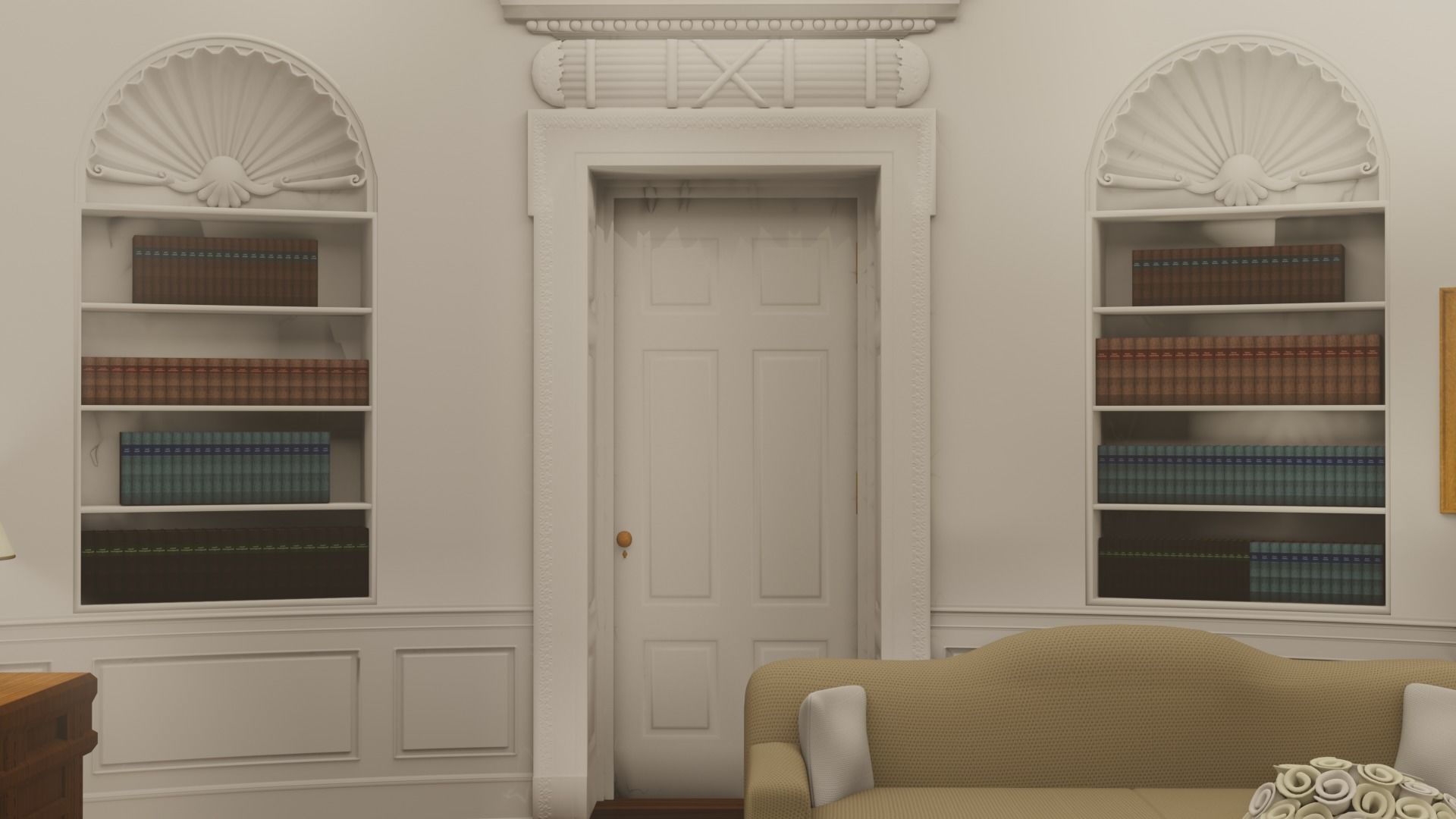 OVAL OFFICE - PRESIDENT OFFICE  Low-poly 3D model_23