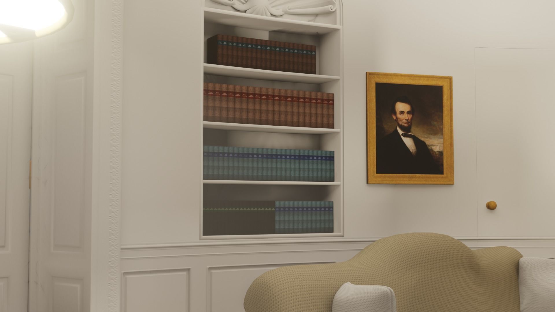 OVAL OFFICE - PRESIDENT OFFICE  Low-poly 3D model_22