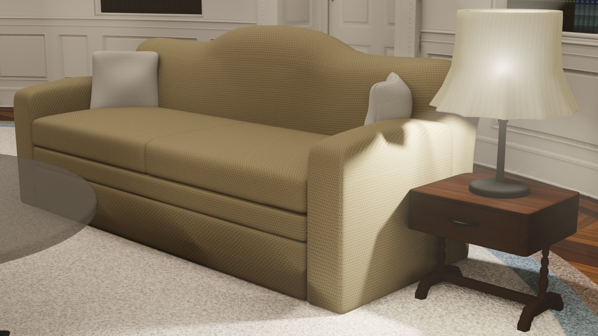 OVAL OFFICE - PRESIDENT OFFICE  Low-poly 3D model_11
