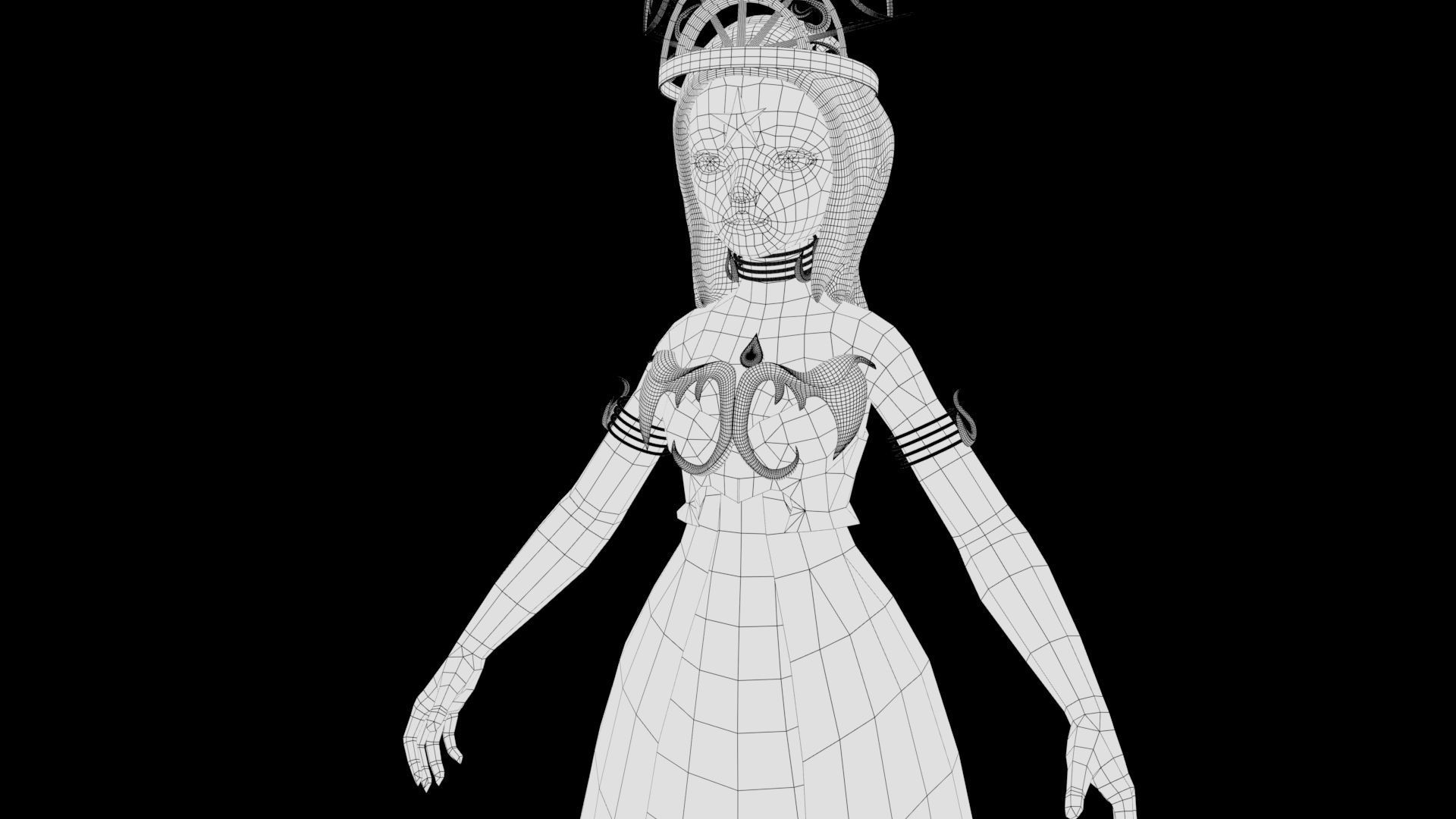 Girl toonish  3D model_7