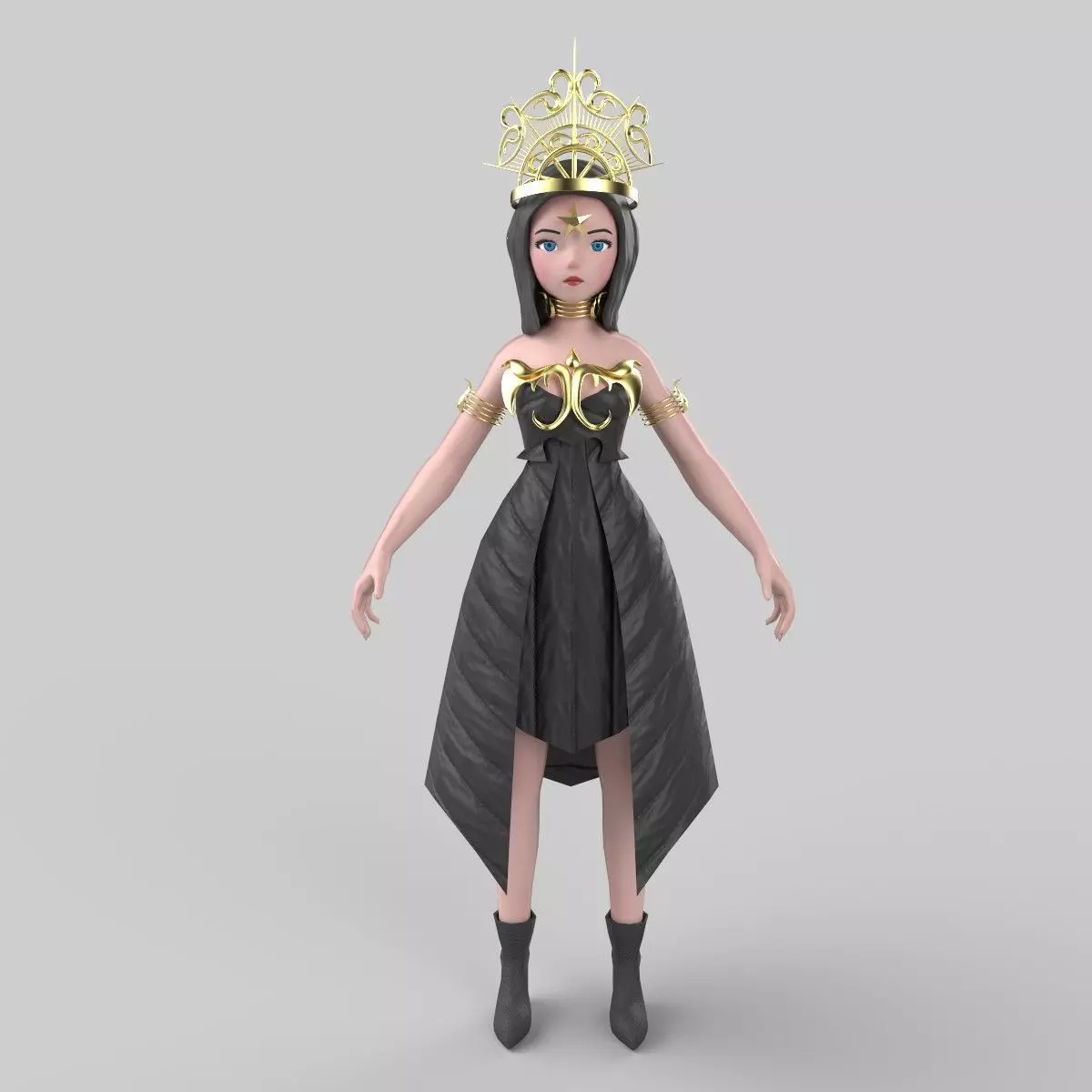 Girl toonish  3D model_0