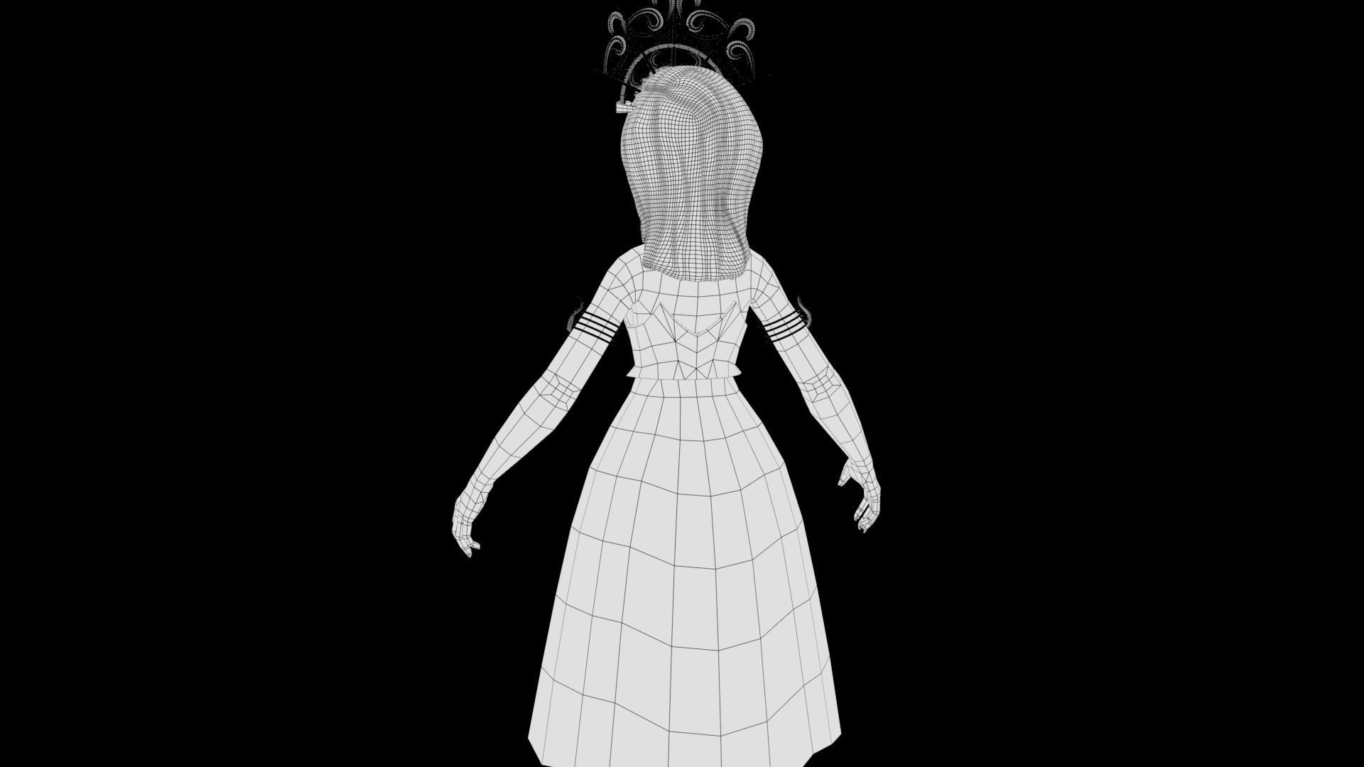 Girl toonish  3D model_8