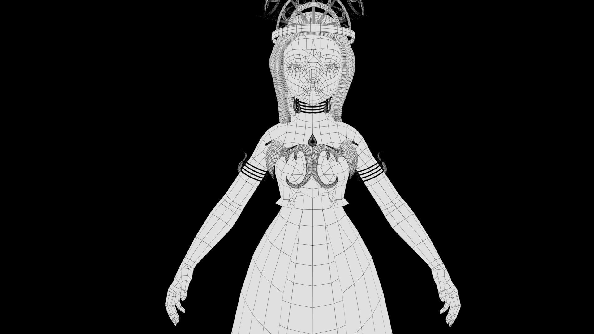 Girl toonish  3D model_10