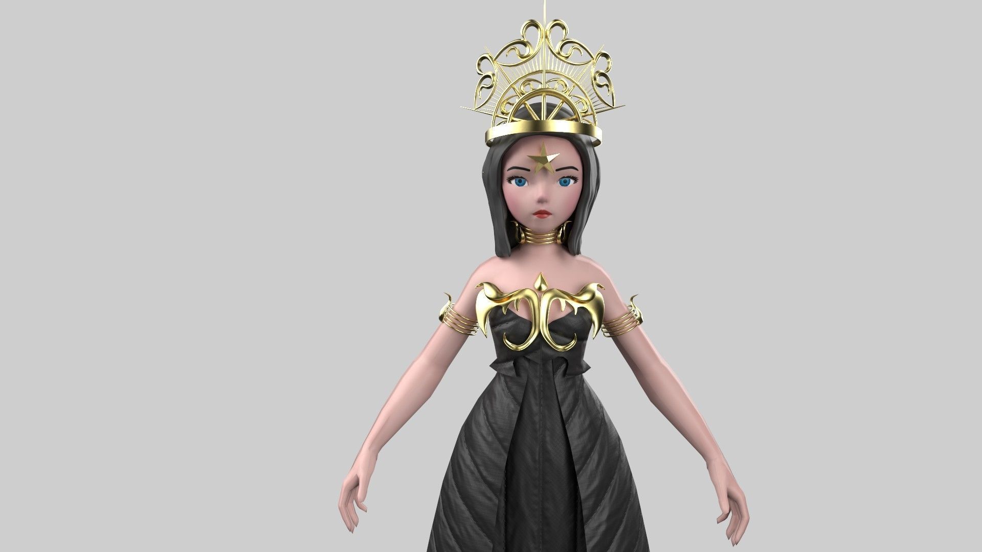 Girl toonish  3D model_5
