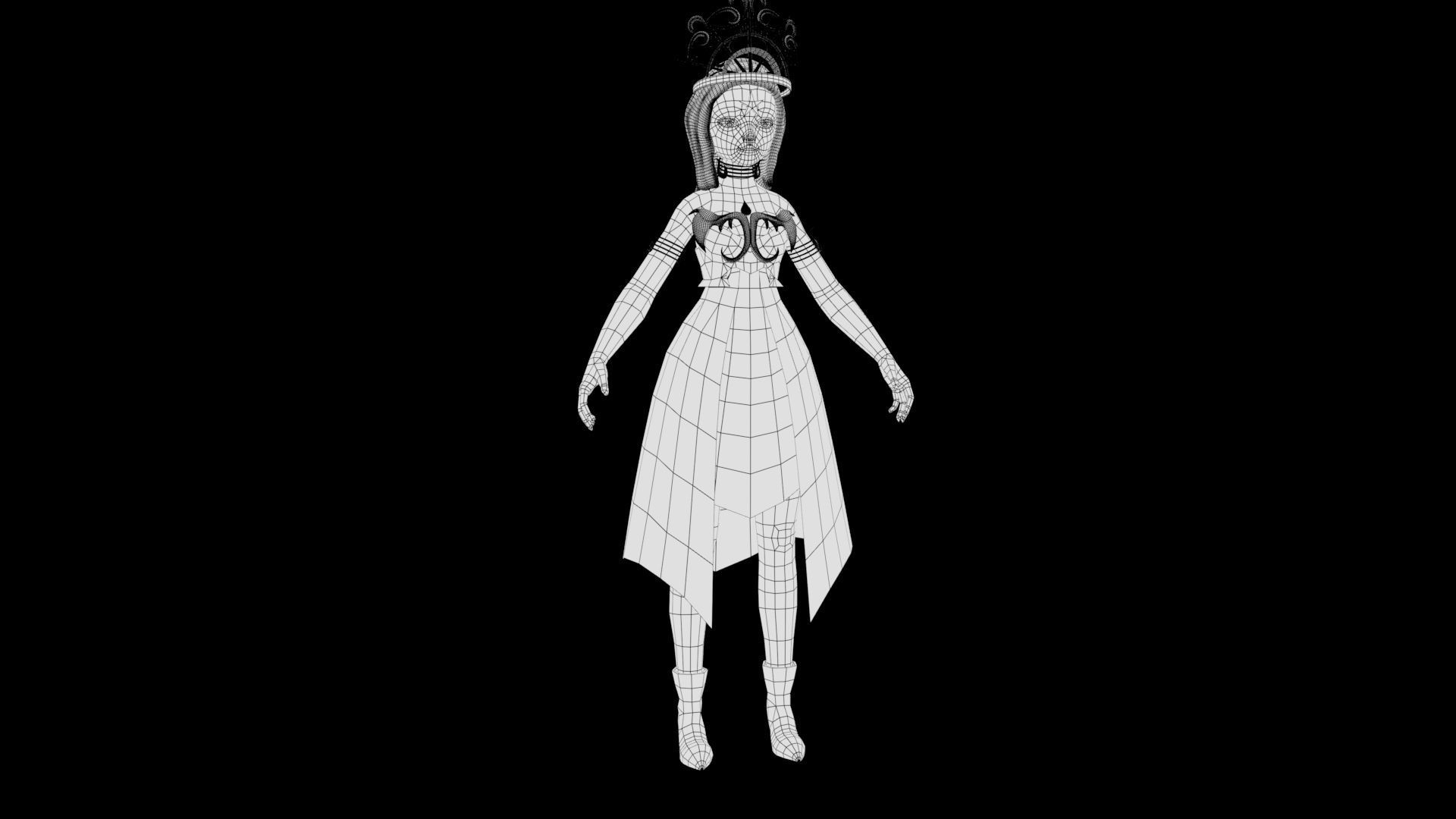 Girl toonish  3D model_6