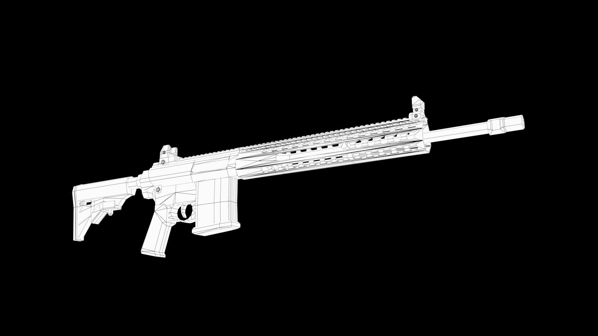 M4 gun Low-poly 3D model_6