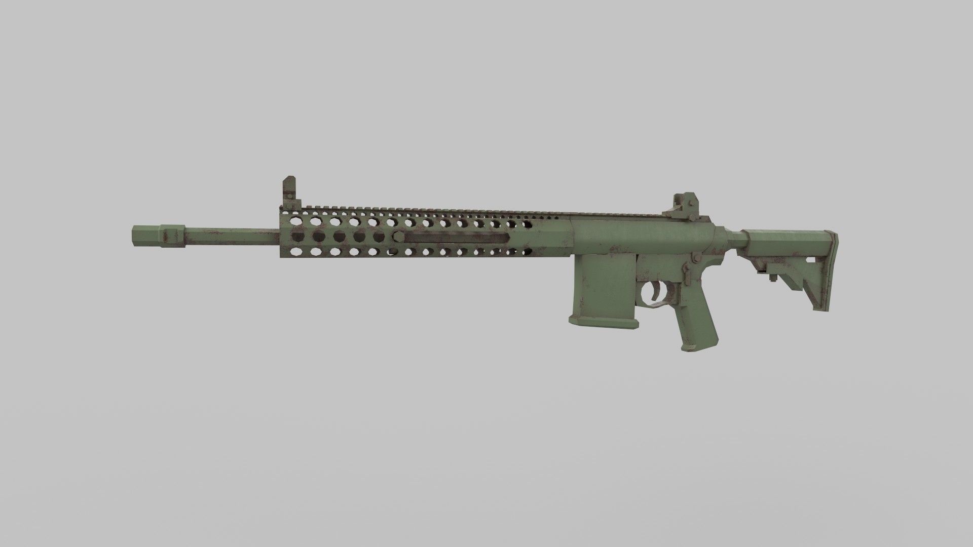 M4 gun Low-poly 3D model_1