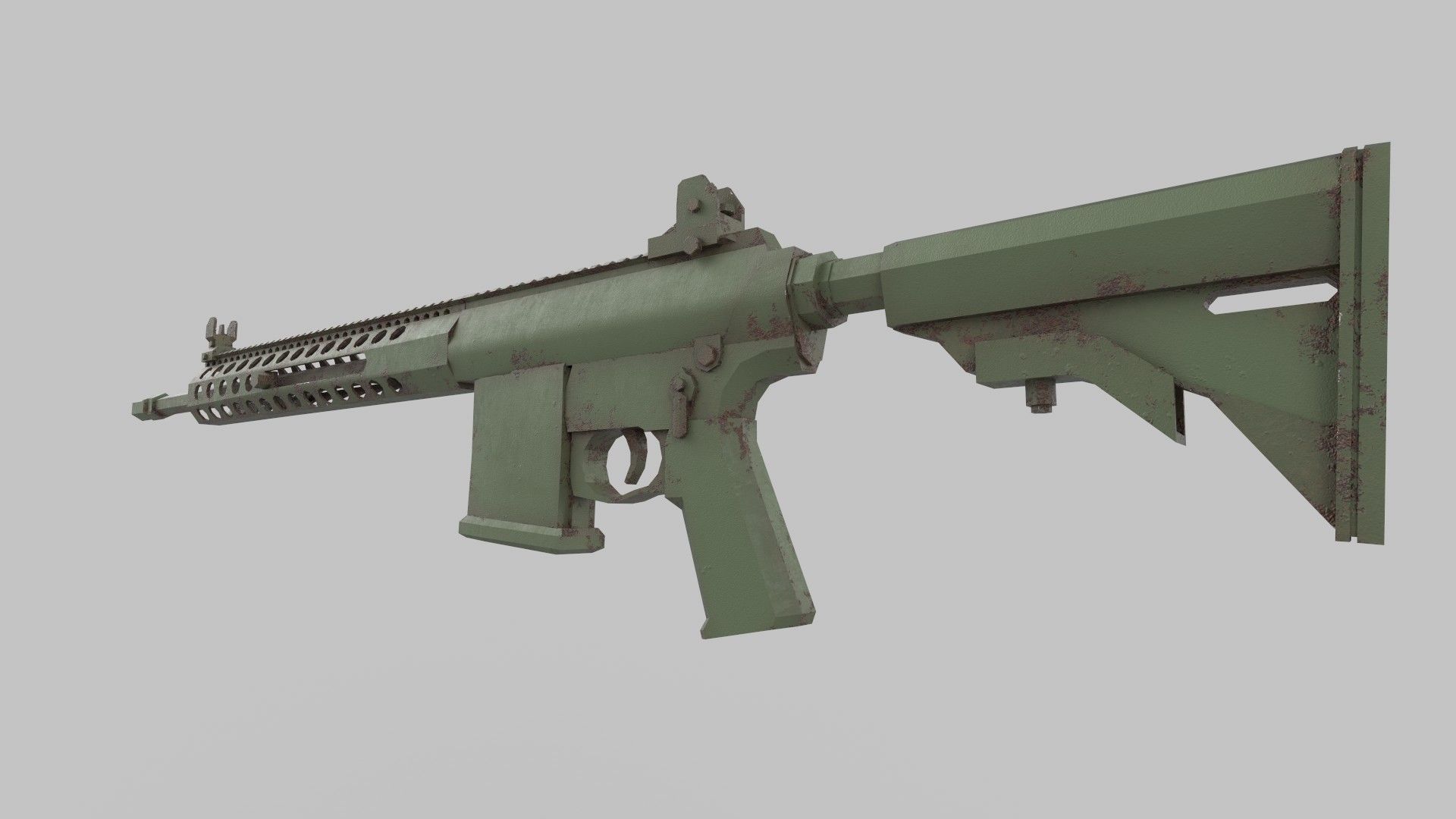 M4 gun Low-poly 3D model_4