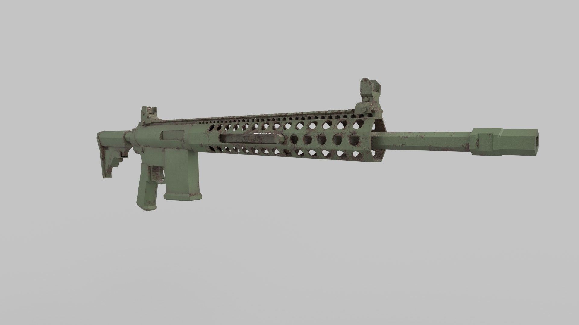 M4 gun Low-poly 3D model_3