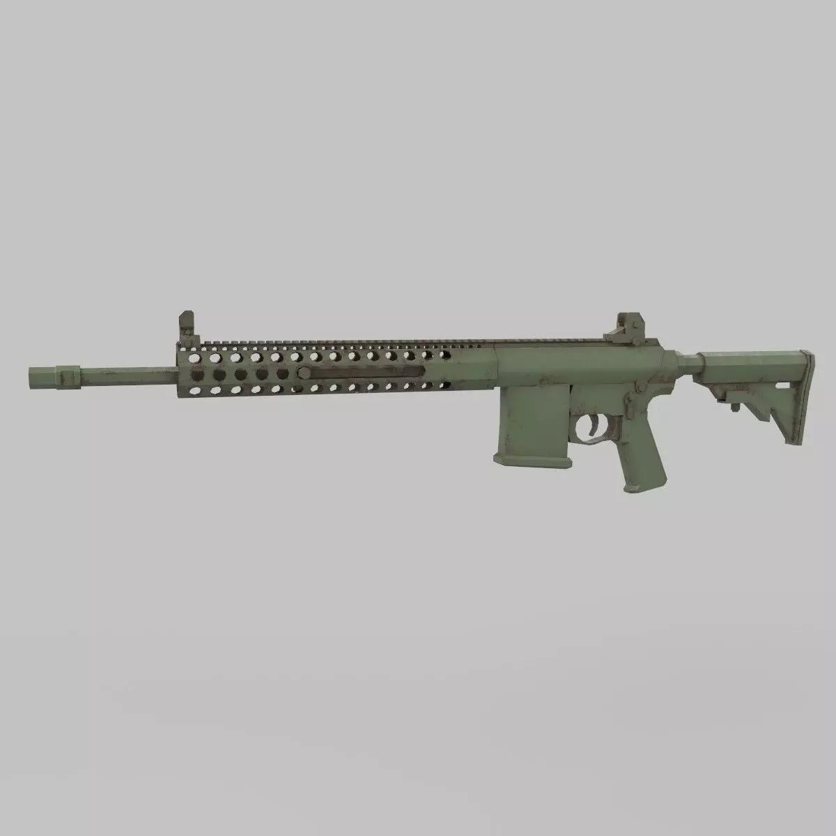 M4 gun Low-poly 3D model_0