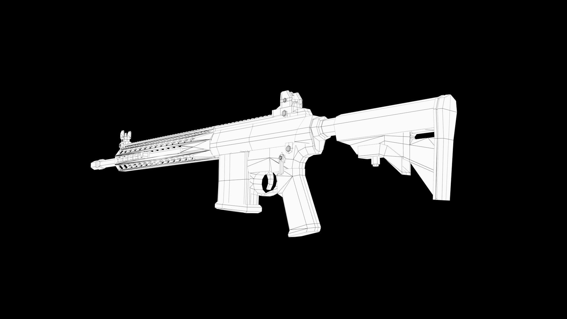 M4 gun Low-poly 3D model_8