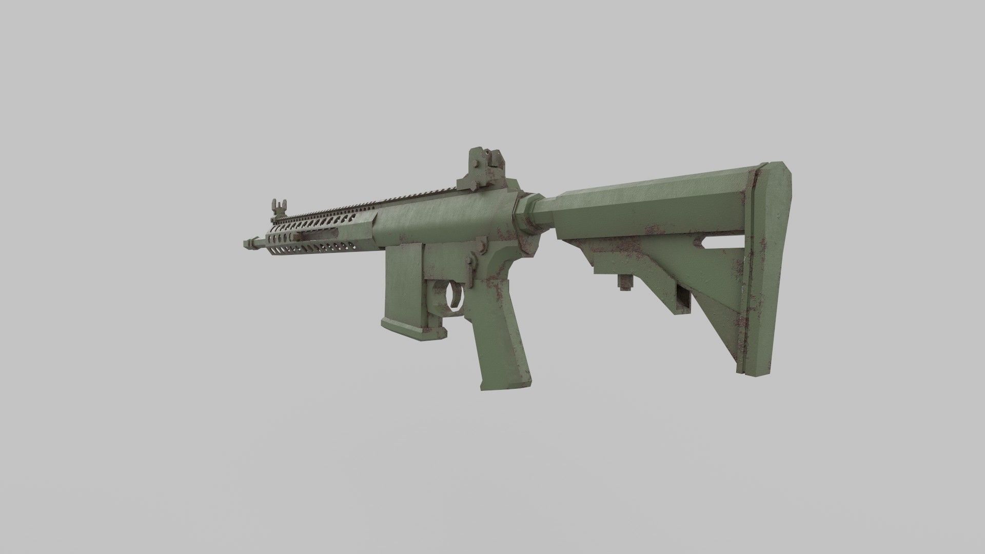 M4 gun Low-poly 3D model_5