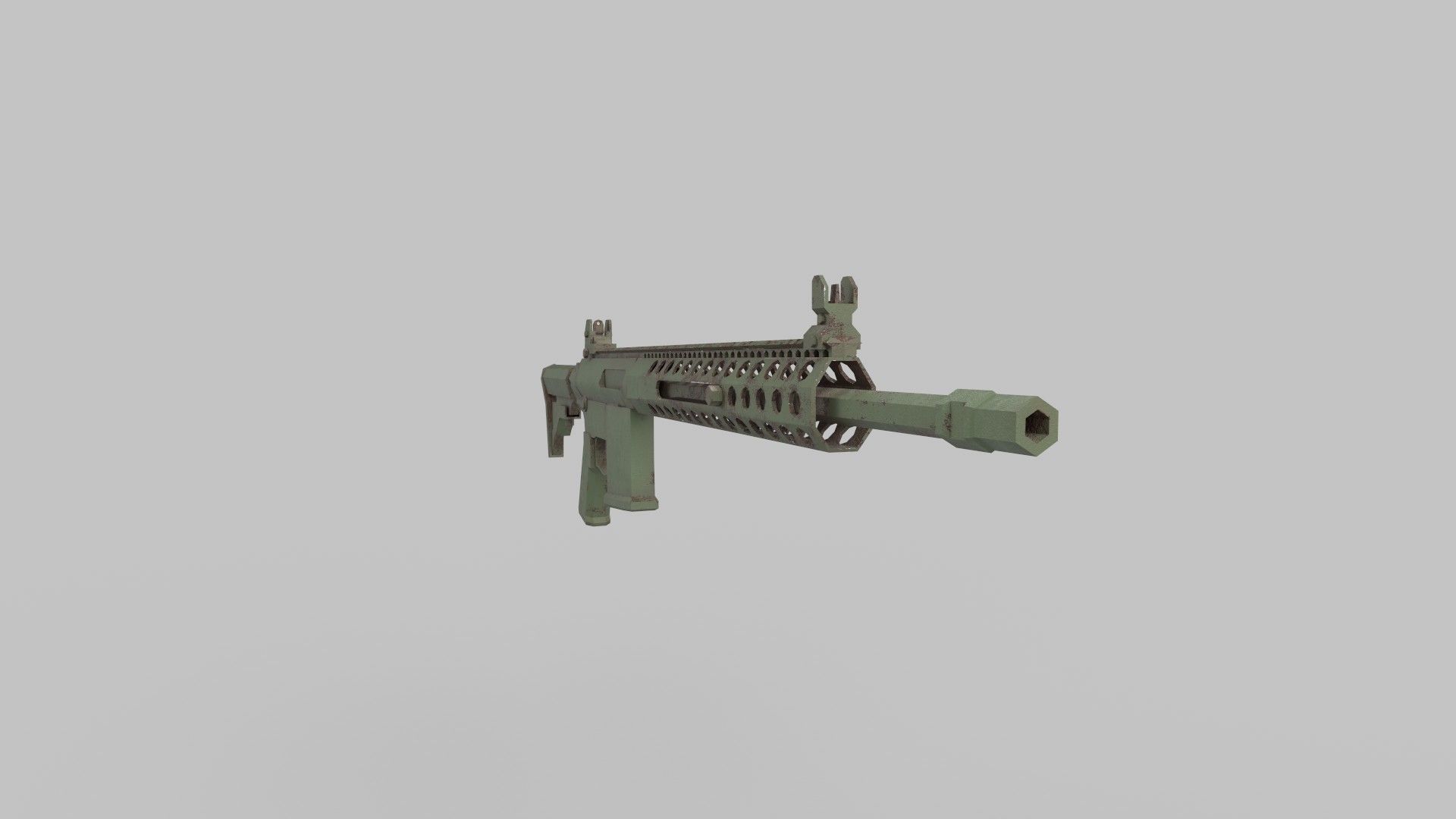 M4 gun Low-poly 3D model_2