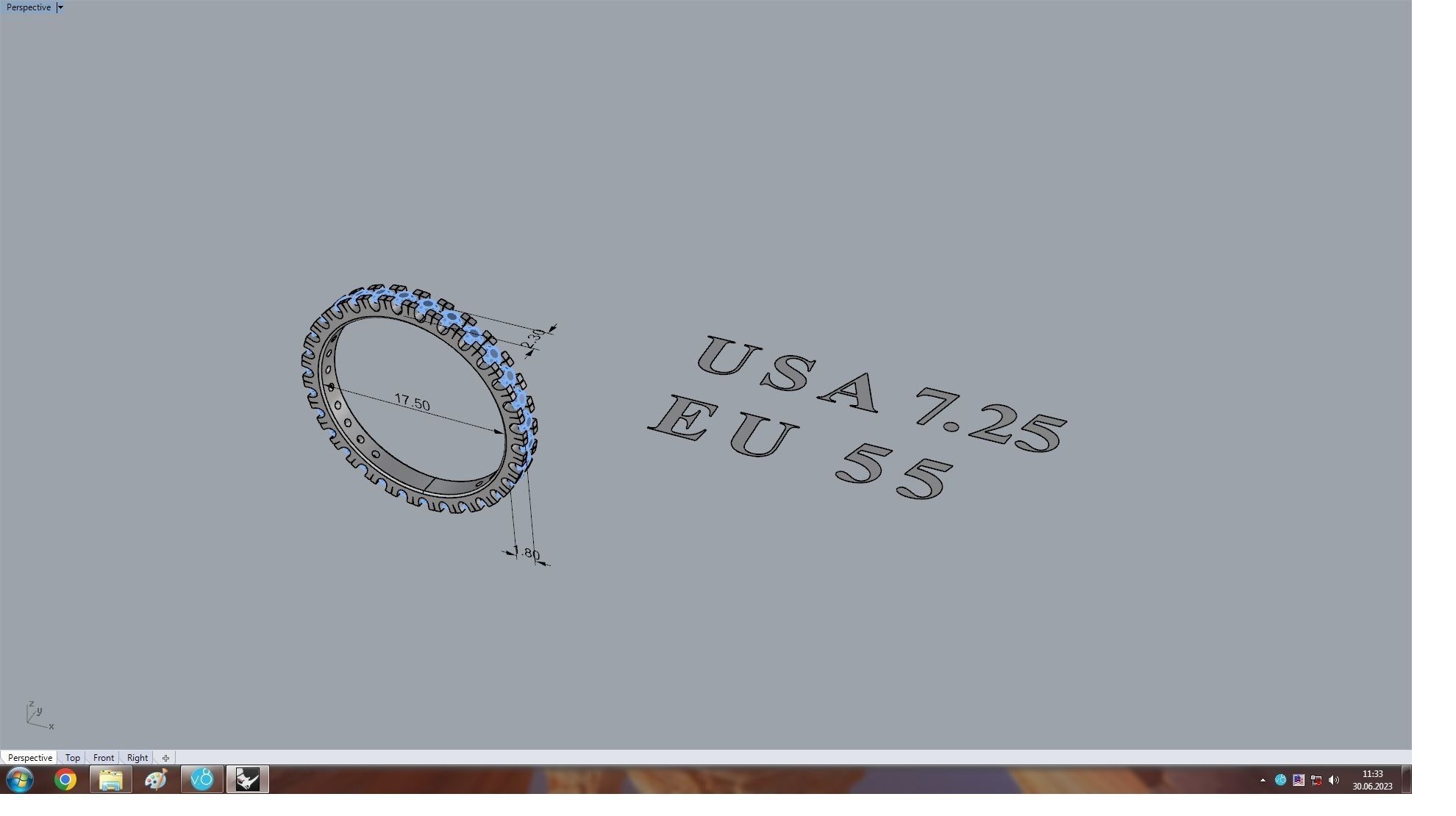 Eternity Ring 17 5mm 3D print model_7