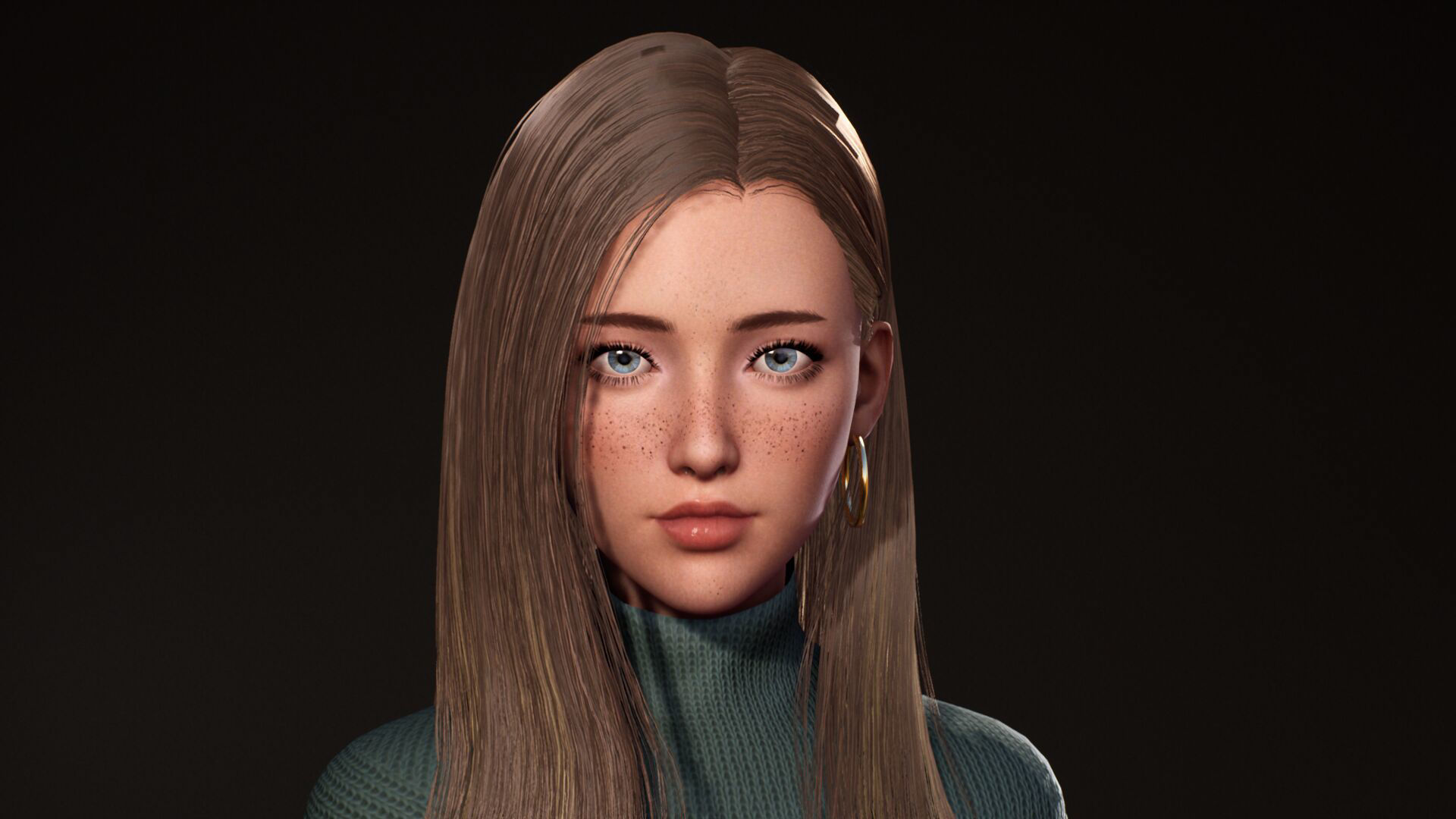 F2 Modern Girl Riley Low-poly 3D model_3