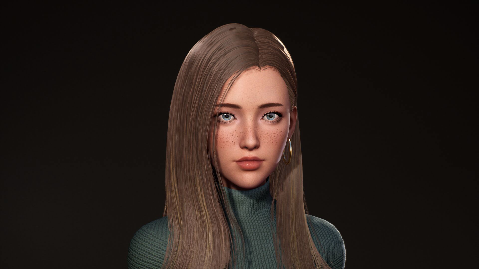 F2 Modern Girl Riley Low-poly 3D model_6