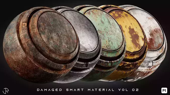 Metal Damaged Materials Substance Painter  vol 02