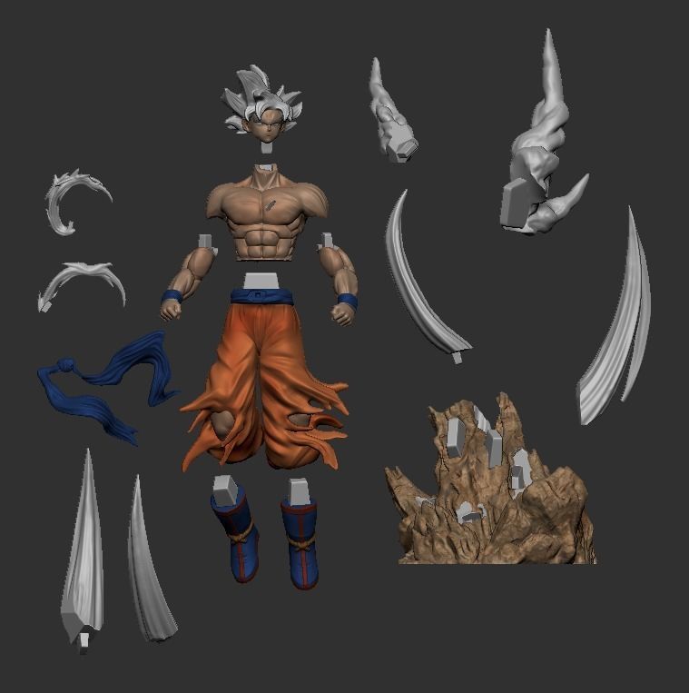 Son Goku Ultra Instict Dragon Ball 3D Printable 3D print model_2