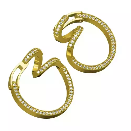 Antique Spiral Design Diamond Stud Earring