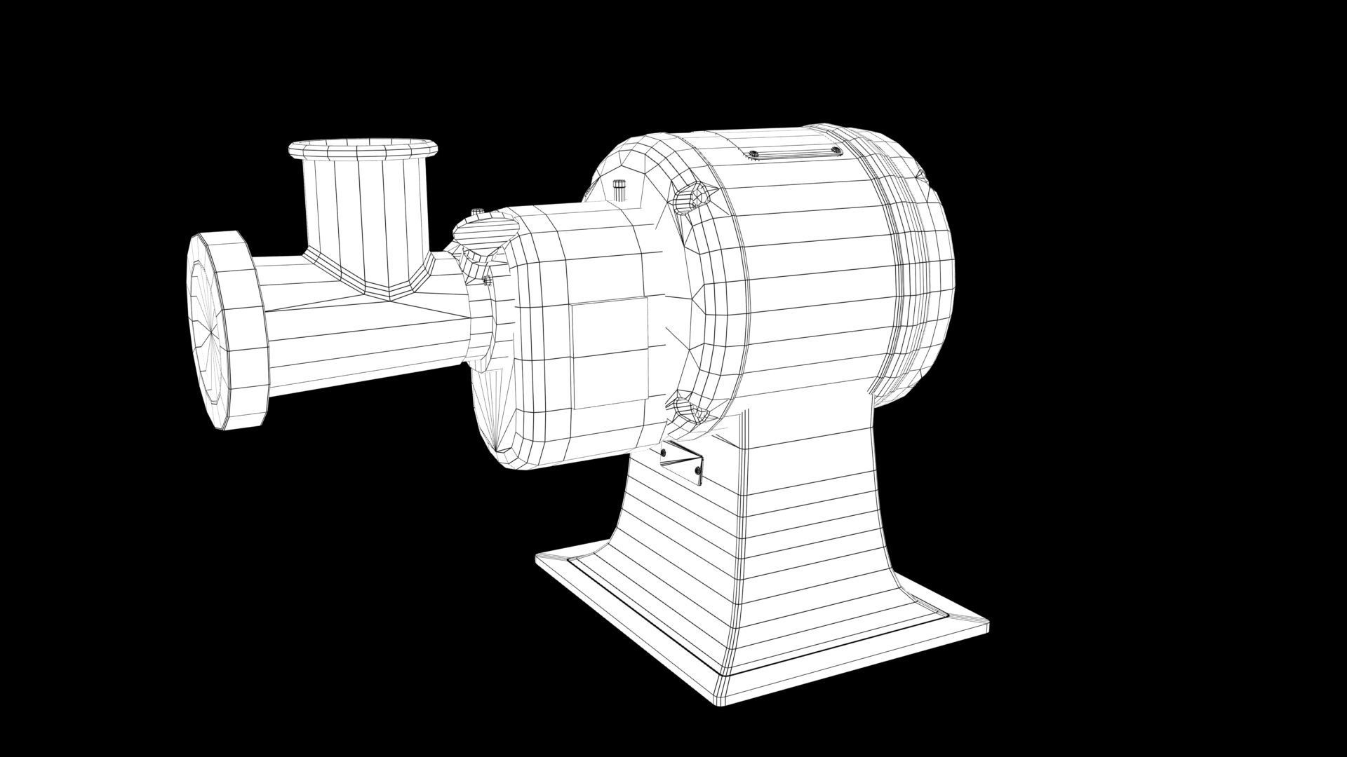 meat grinder Low-poly 3D model_6