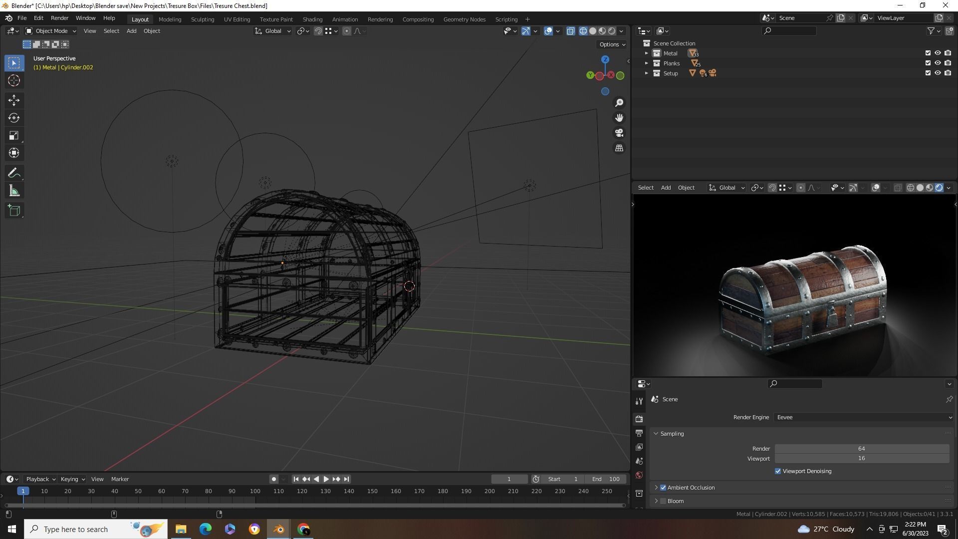 Tresure Chest Low-poly 3D model_17