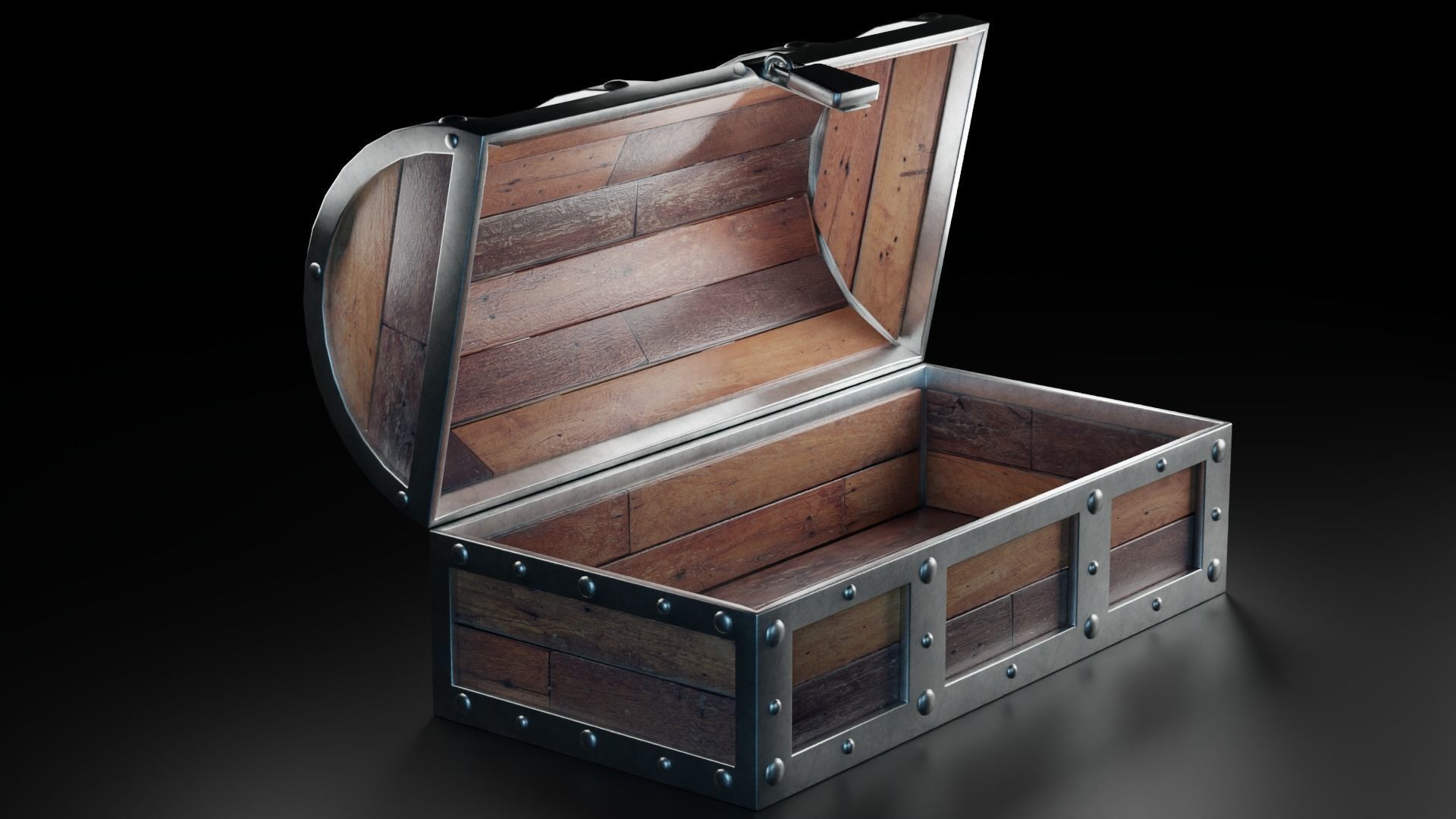 Tresure Chest Low-poly 3D model_2