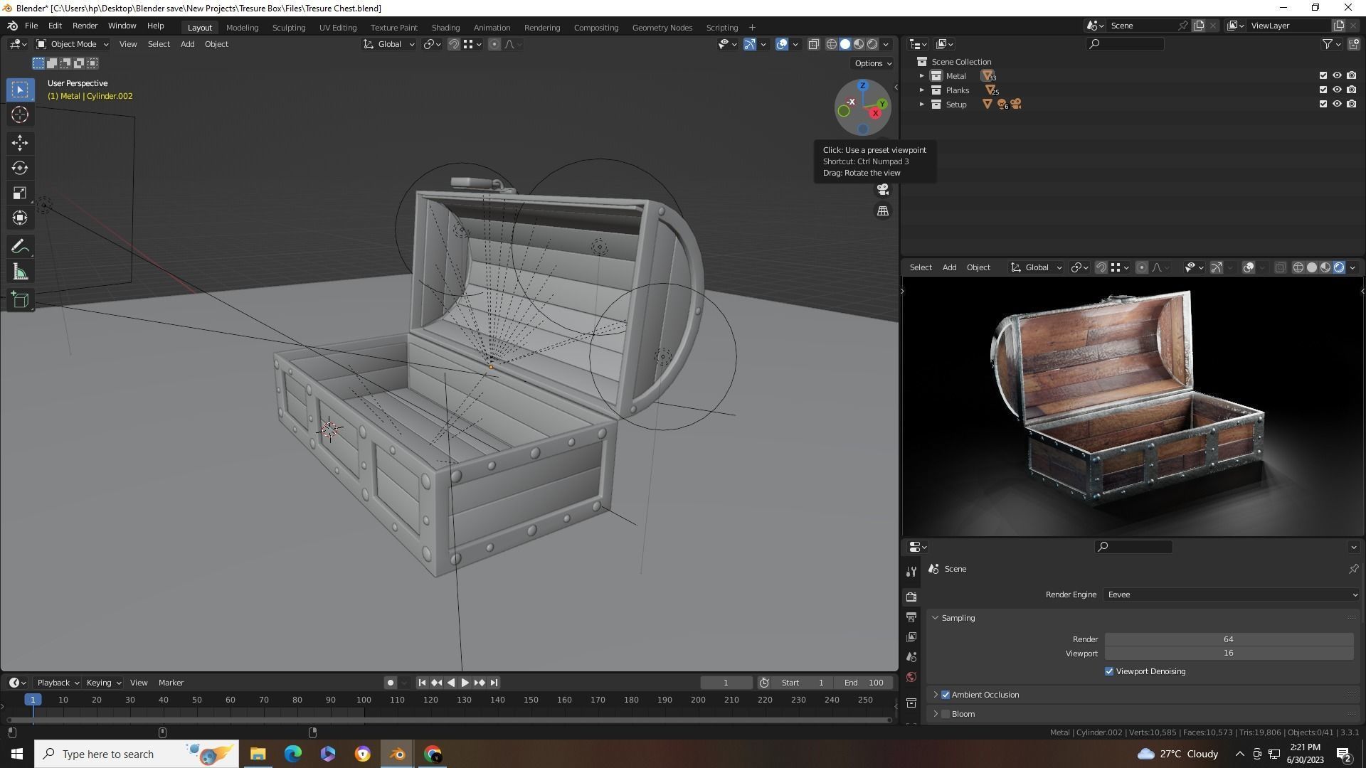 Tresure Chest Low-poly 3D model_14