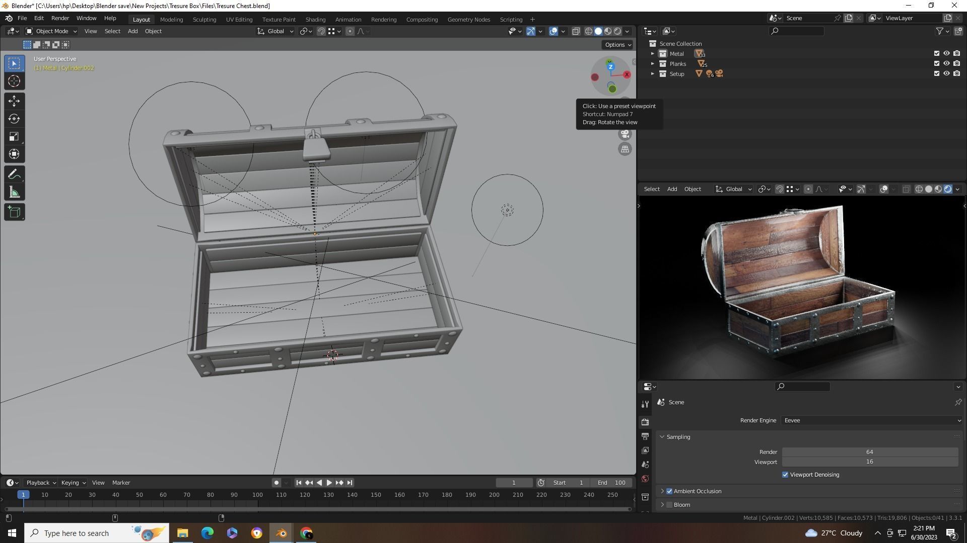 Tresure Chest Low-poly 3D model_15