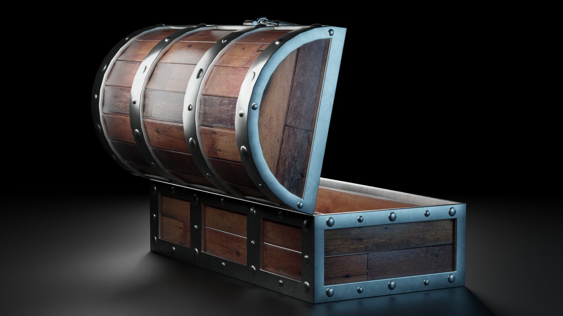 Tresure Chest Low-poly 3D model_3