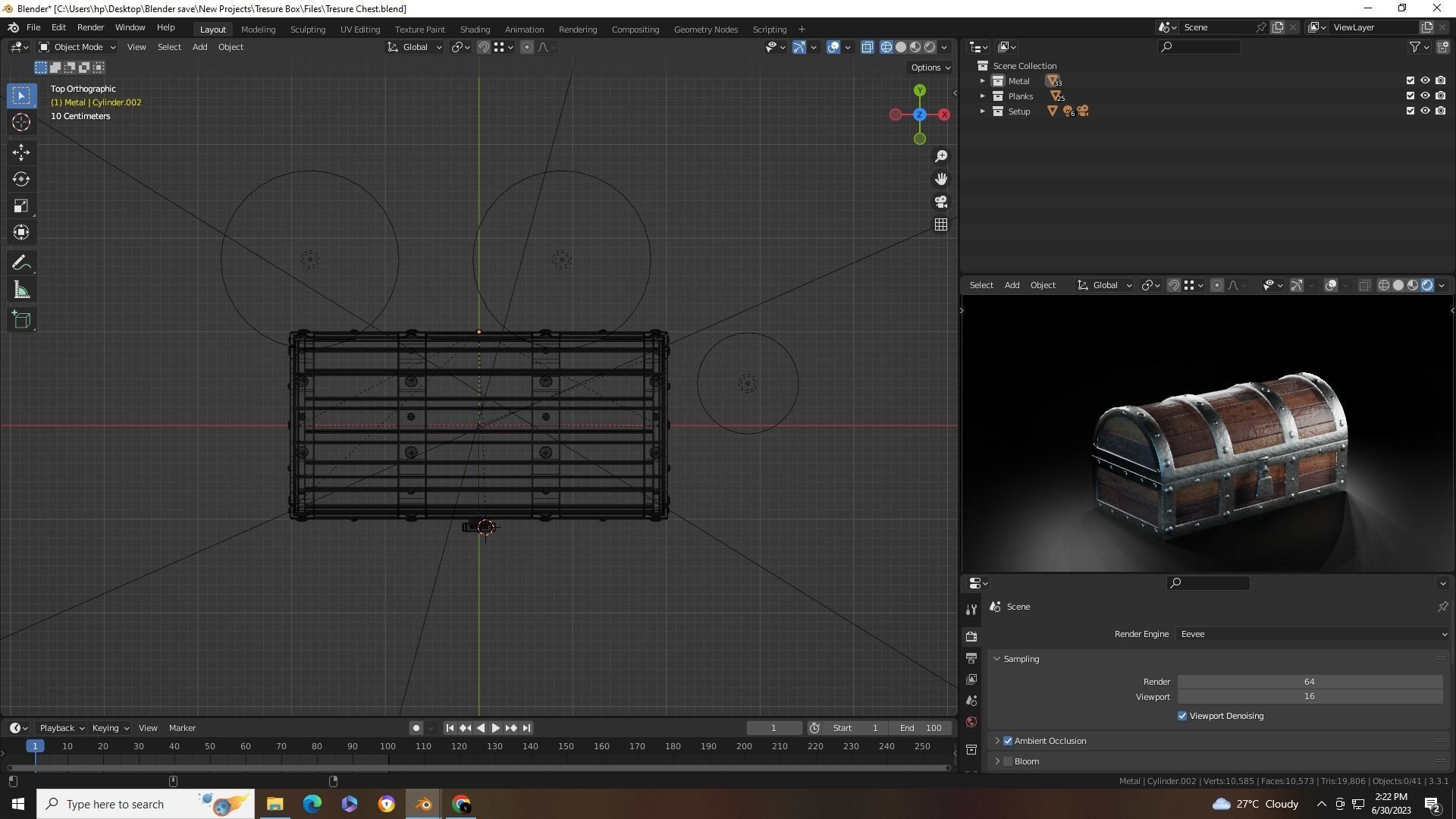 Tresure Chest Low-poly 3D model_18