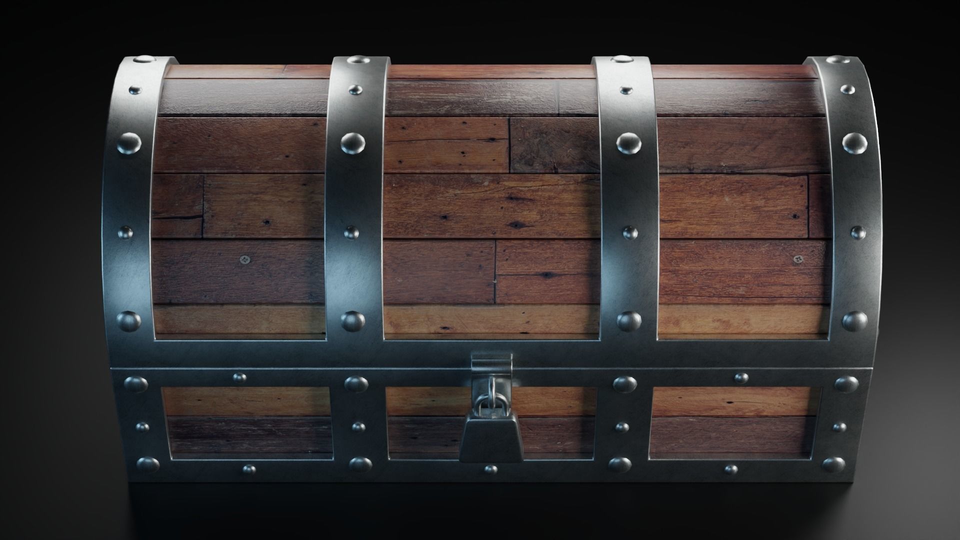 Tresure Chest Low-poly 3D model_7