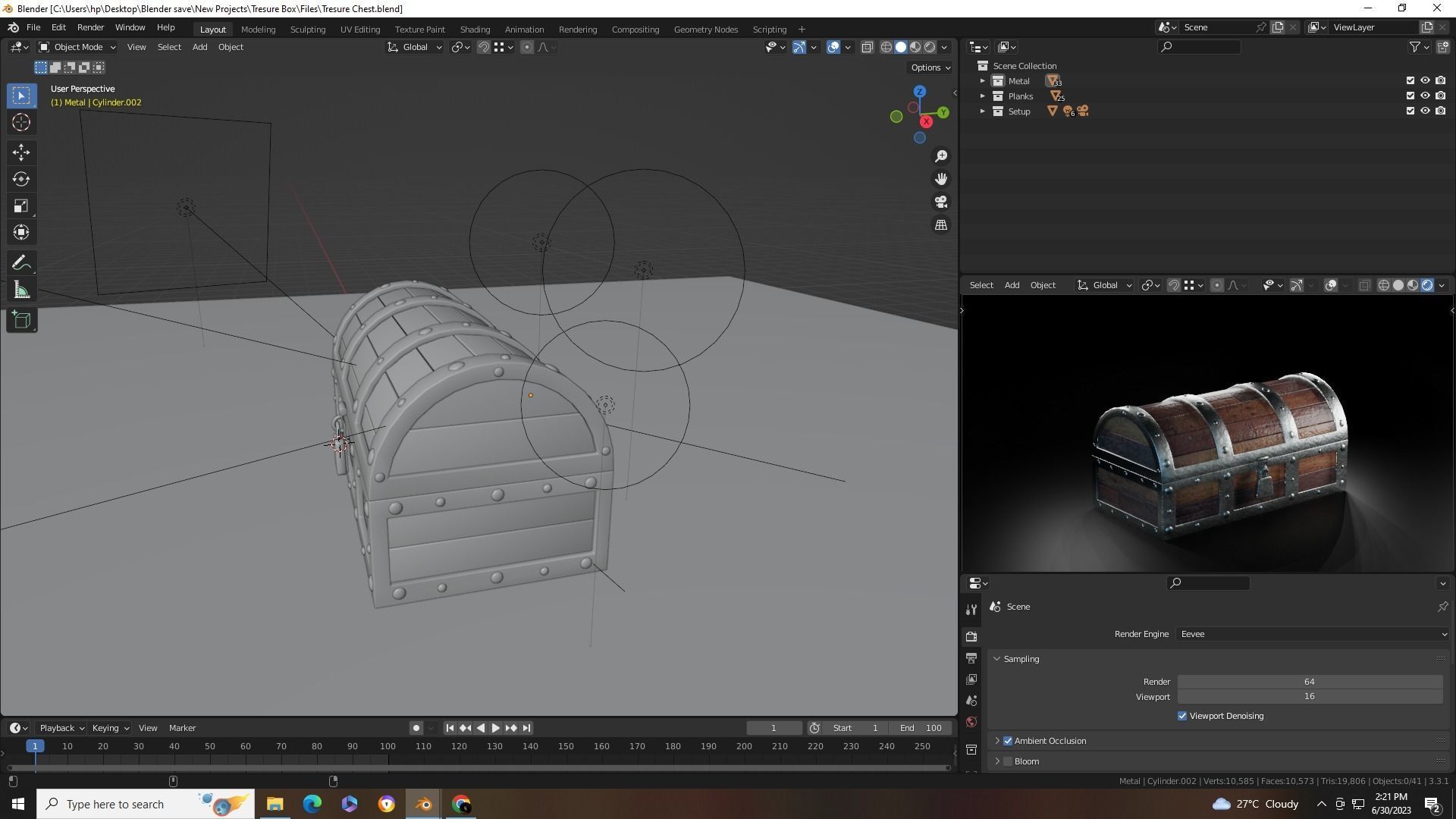 Tresure Chest Low-poly 3D model_13