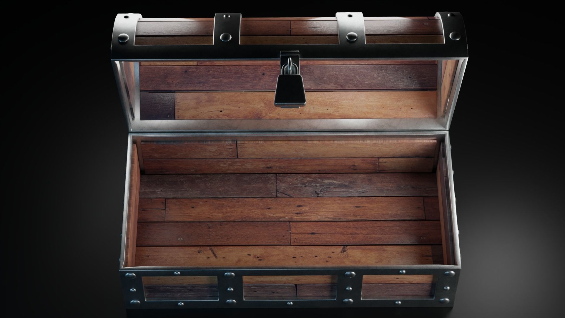 Tresure Chest Low-poly 3D model_11