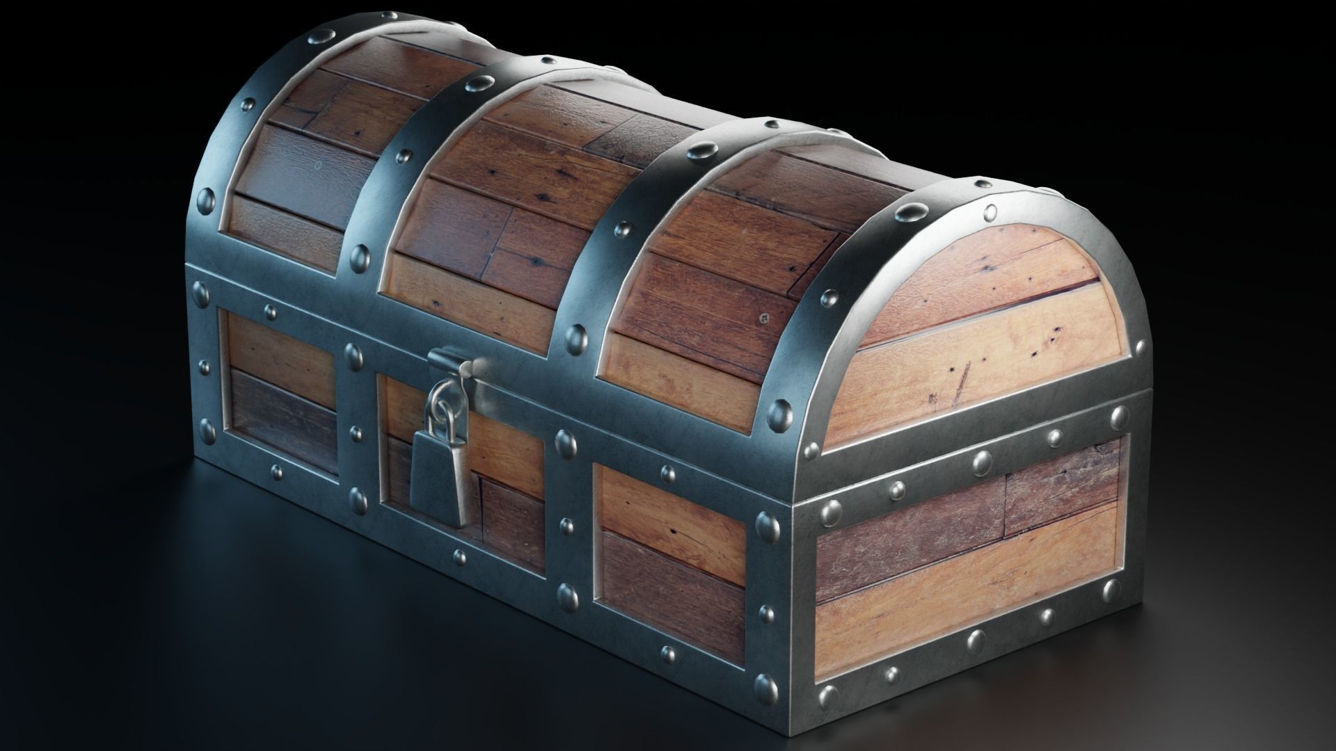 Tresure Chest Low-poly 3D model_4