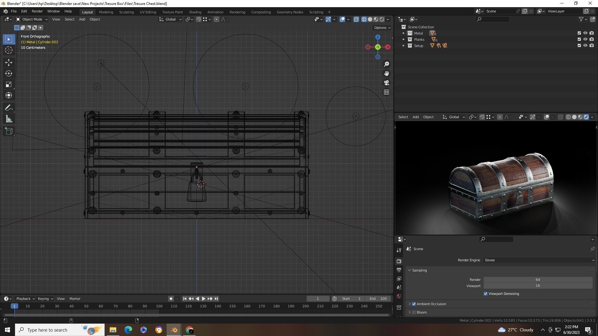Tresure Chest Low-poly 3D model_16