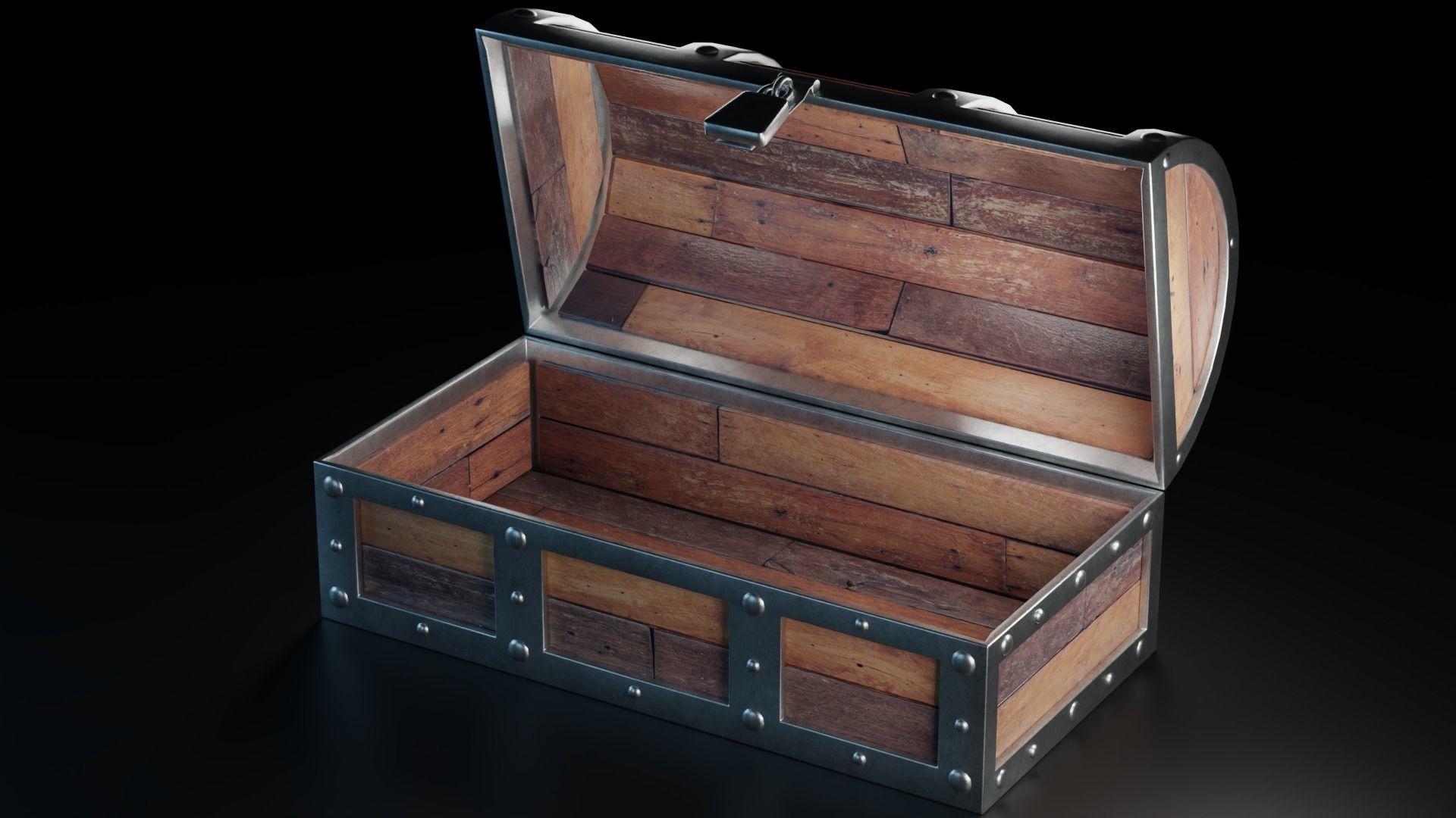 Tresure Chest Low-poly 3D model_10