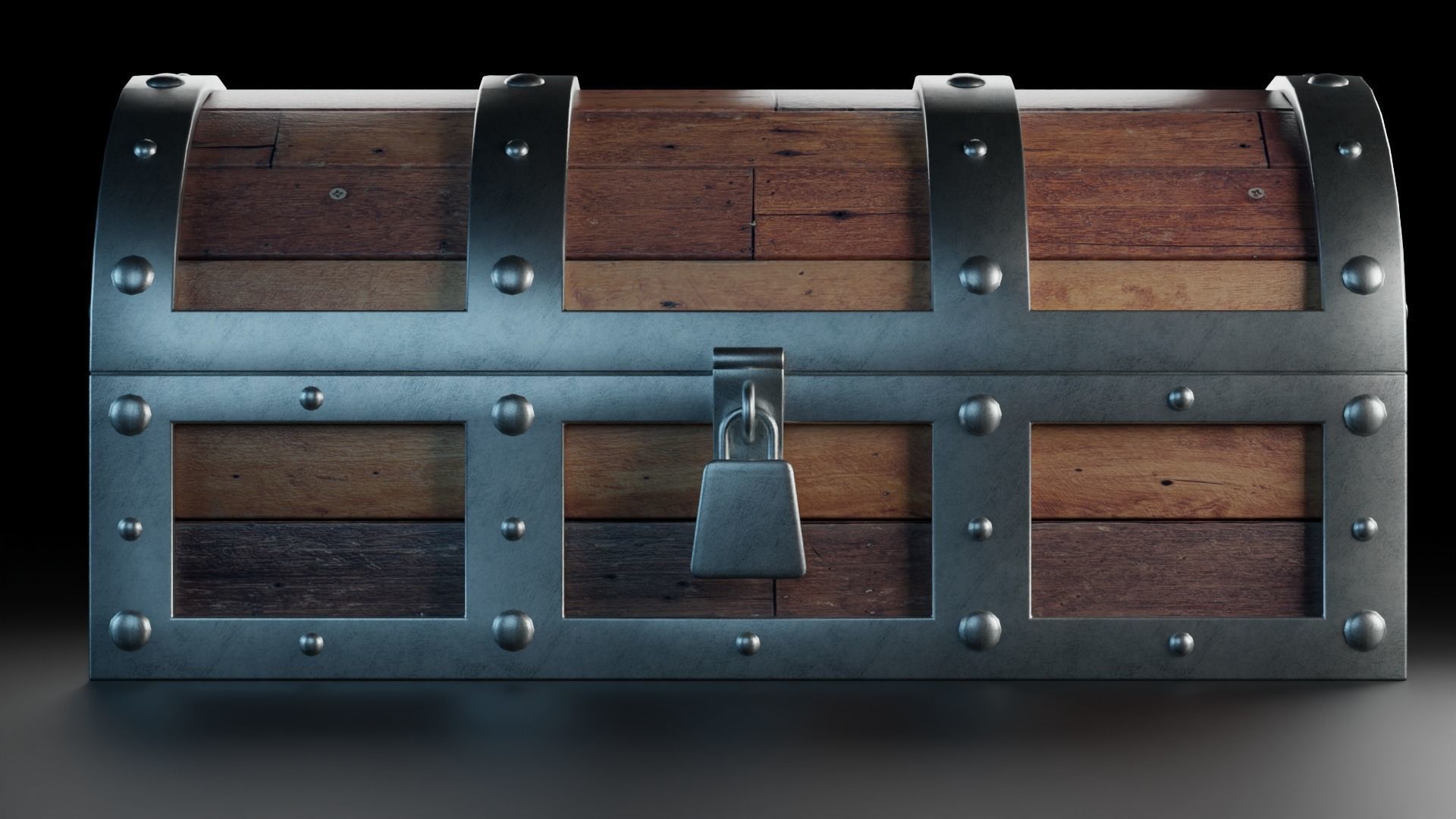 Tresure Chest Low-poly 3D model_6