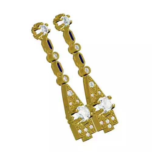 Art Deco Style Push Back Earring