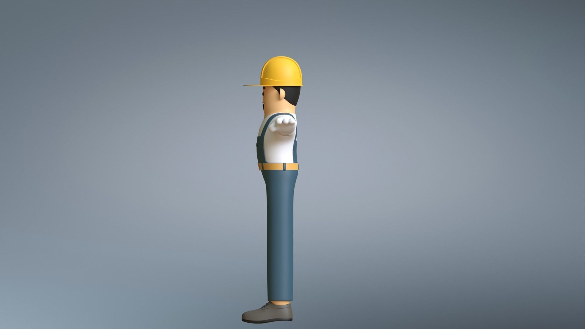Minimal Electrician Cartoon Character 3D model_11