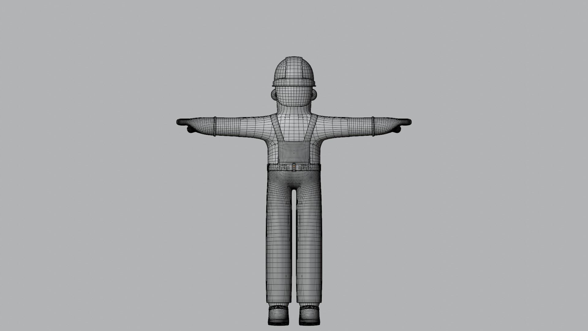 Minimal Electrician Cartoon Character 3D model_22