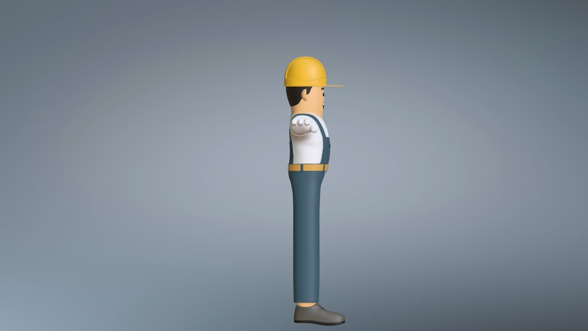 Minimal Electrician Cartoon Character 3D model_13