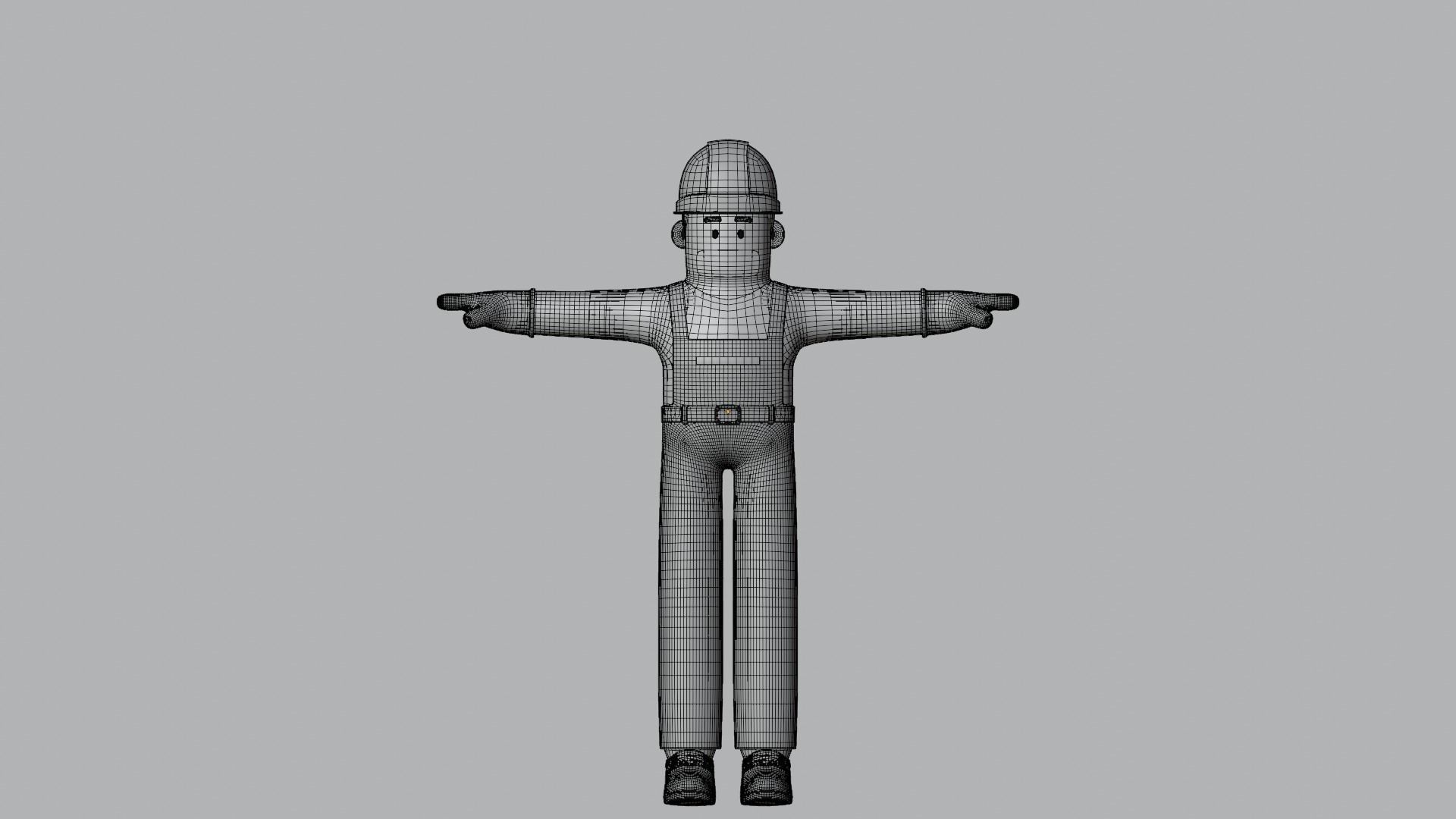 Minimal Electrician Cartoon Character 3D model_20