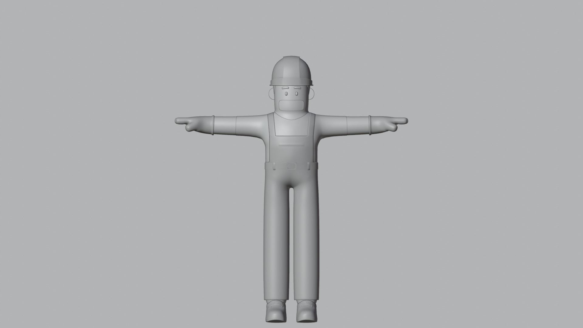 Minimal Electrician Cartoon Character 3D model_16