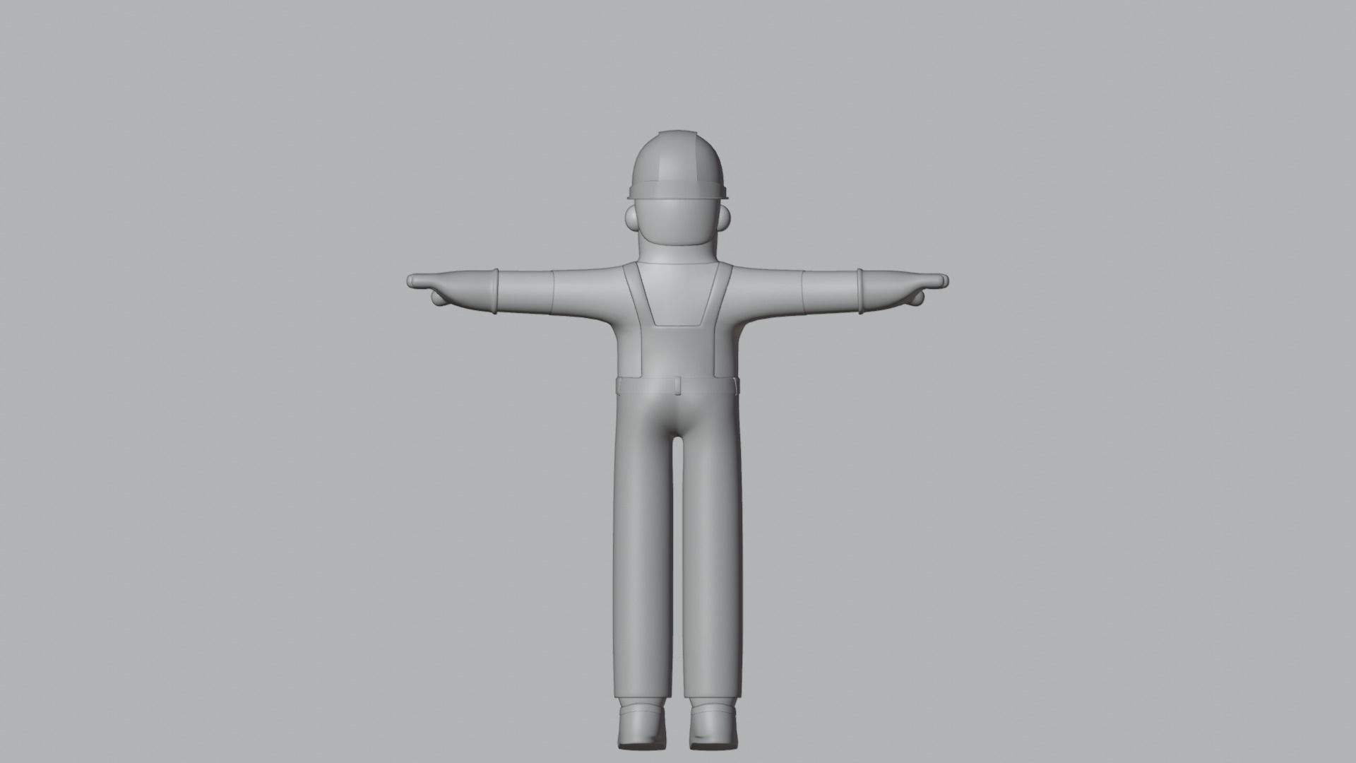 Minimal Electrician Cartoon Character 3D model_18