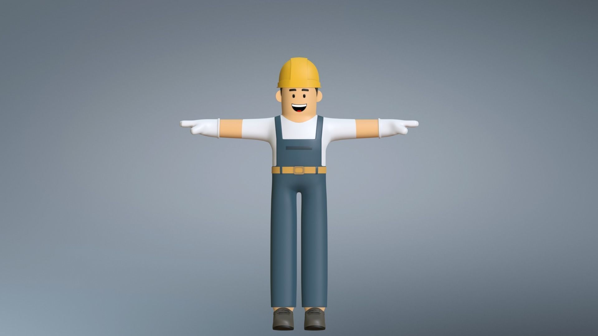 Minimal Electrician Cartoon Character 3D model_12