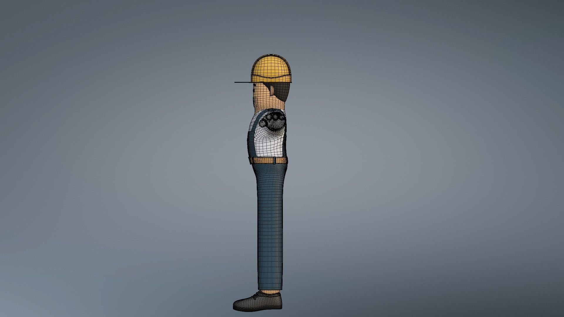 Minimal Electrician Cartoon Character 3D model_27