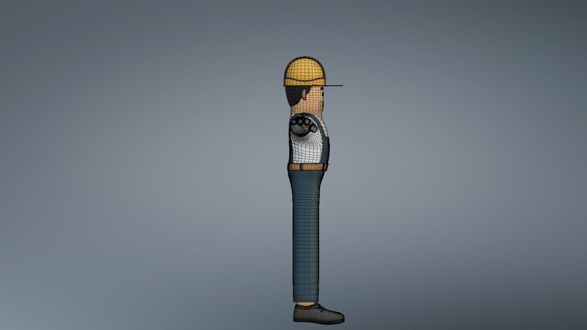 Minimal Electrician Cartoon Character 3D model_25