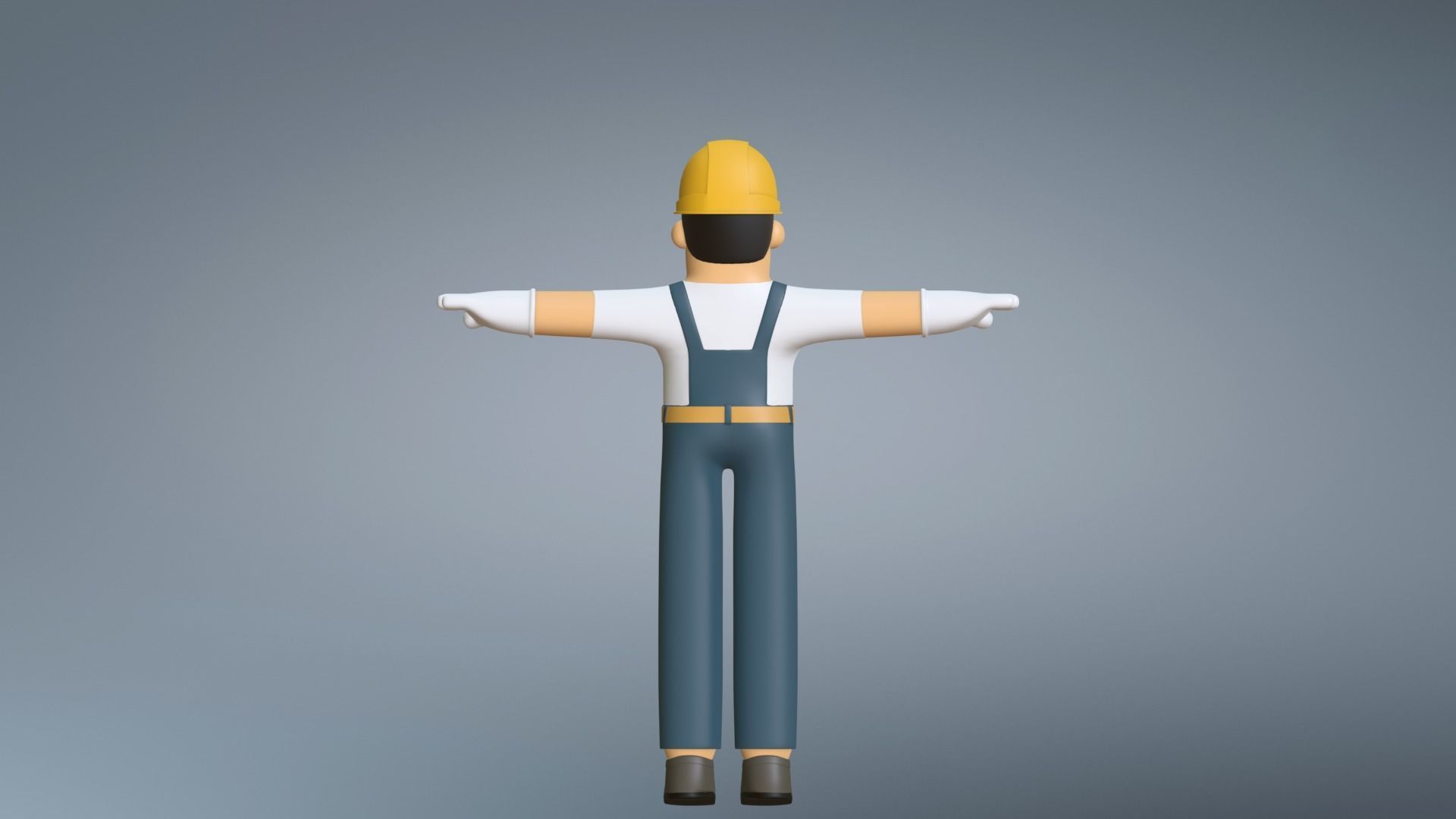 Minimal Electrician Cartoon Character 3D model_14