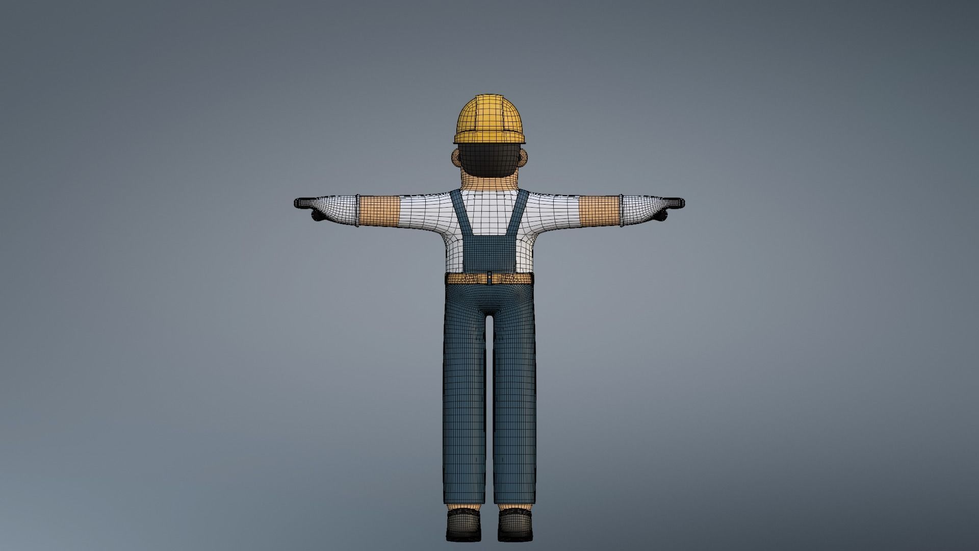 Minimal Electrician Cartoon Character 3D model_26